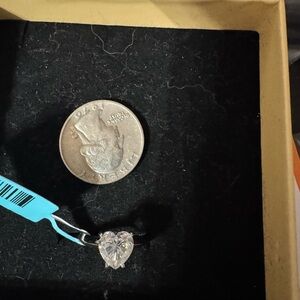 Elegant Silver Heart moissanite ring